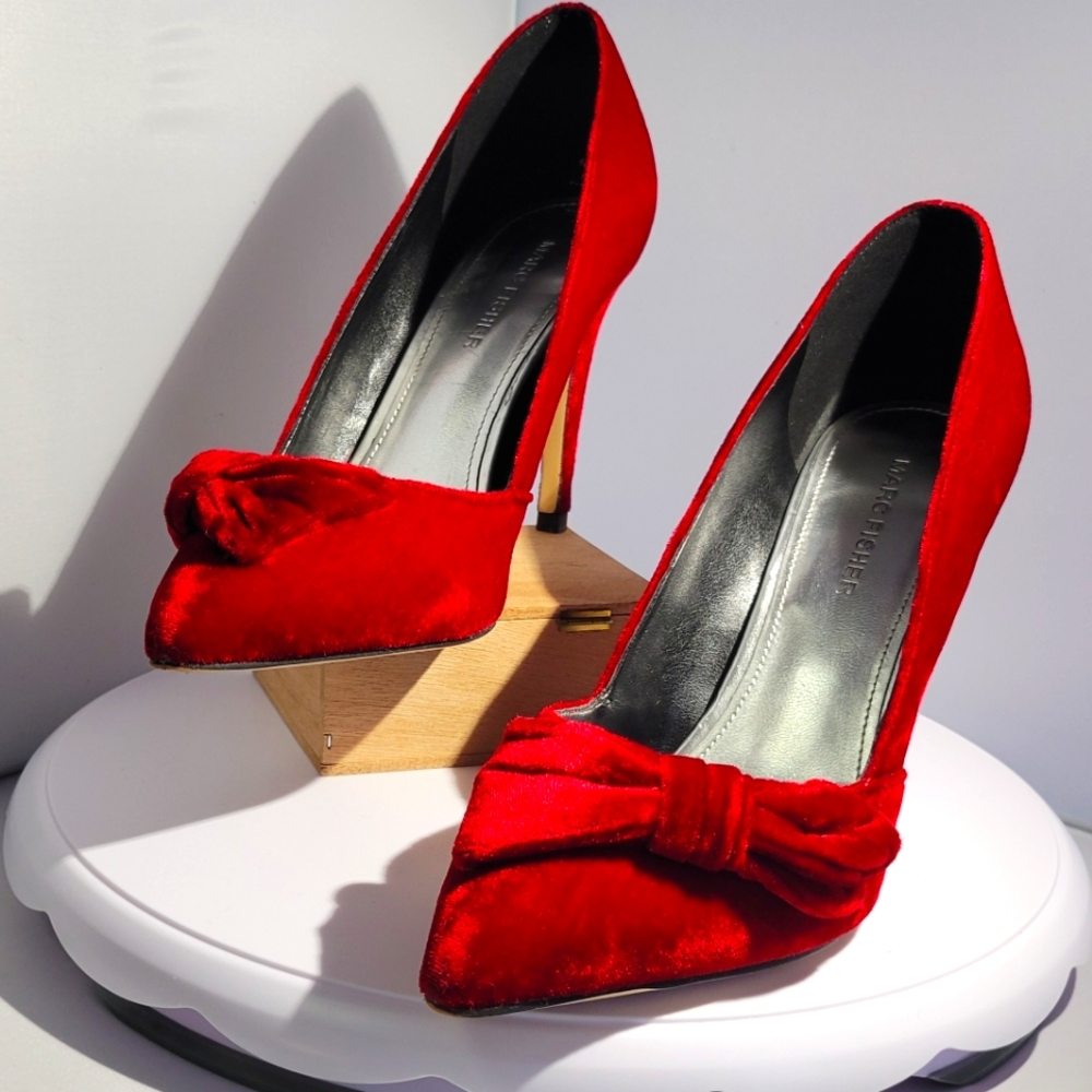 Marc Fisher Red Velvet Heels